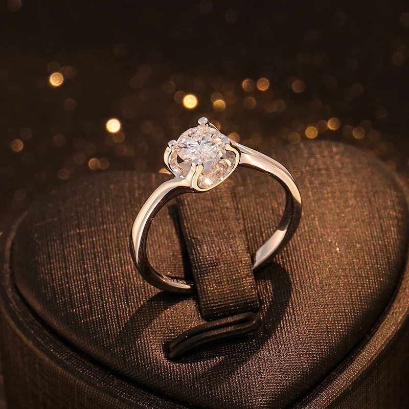

Provence Trendy ring for Women Gift White Gold 4claw 1ct IGI D/VS1 Round Lab Diamonds Premium ring Everyday Wedding Rings Custom