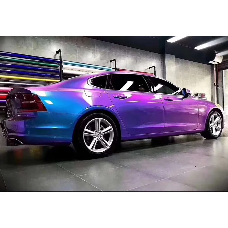 PET PPF Gloss Camaleonte Blu Viola Adesivo Vinile Vinilo Pellicola di laminazione Rotolo Auto Foil Car Body Wrap Folie Pegatinas Rivestimento