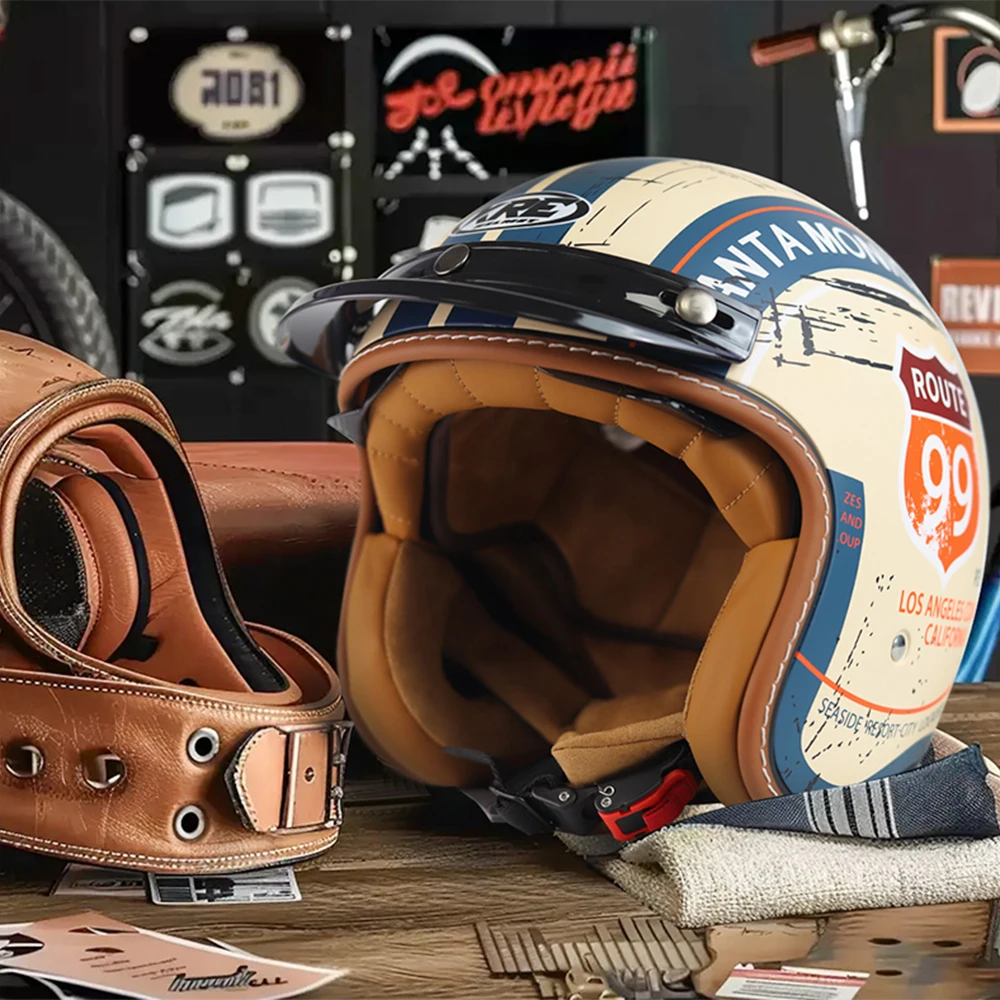 Сертификация DOT Мотоциклетный шлем Ретро Мотоциклетный шлем Лицо Мужчины Женщины ABS Материал Мотоциклетный шлем