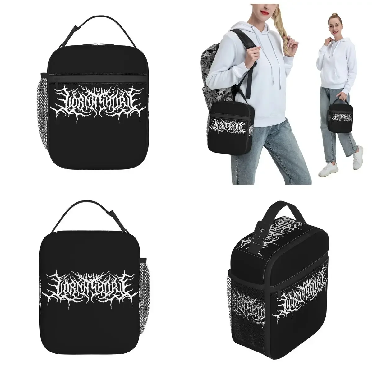 Lunch Bag com isolamento térmico com logotipo Lorna Shore para homens e mulheres, alta capacidade, reutilizável, sacola, lancheira, escritório, viagem