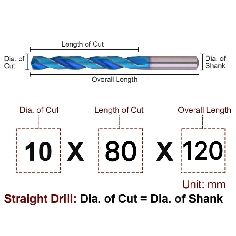 3-16mm Tungsten Steel CNC Carbide Drill 150/200mm Long for Stainless/Aluminum/Copper Metal, Extra Long Drilling Bit