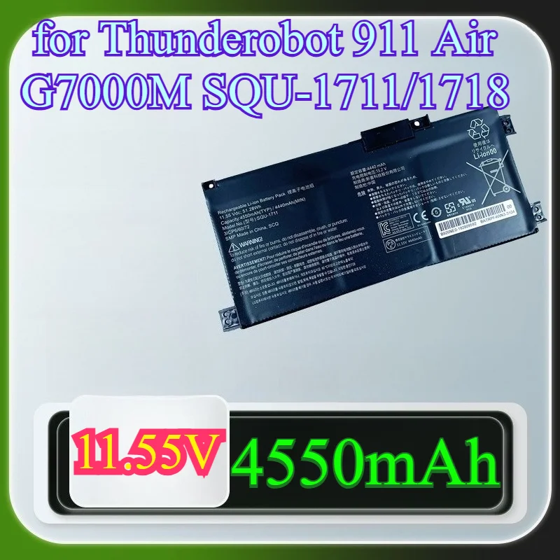 

Аккумулятор для ноутбука большой емкости 4550 мАч для Thunderobot 911 Air G7000M SQU-1711/1718, сменный литий-ионный аккумулятор для Thunderobot