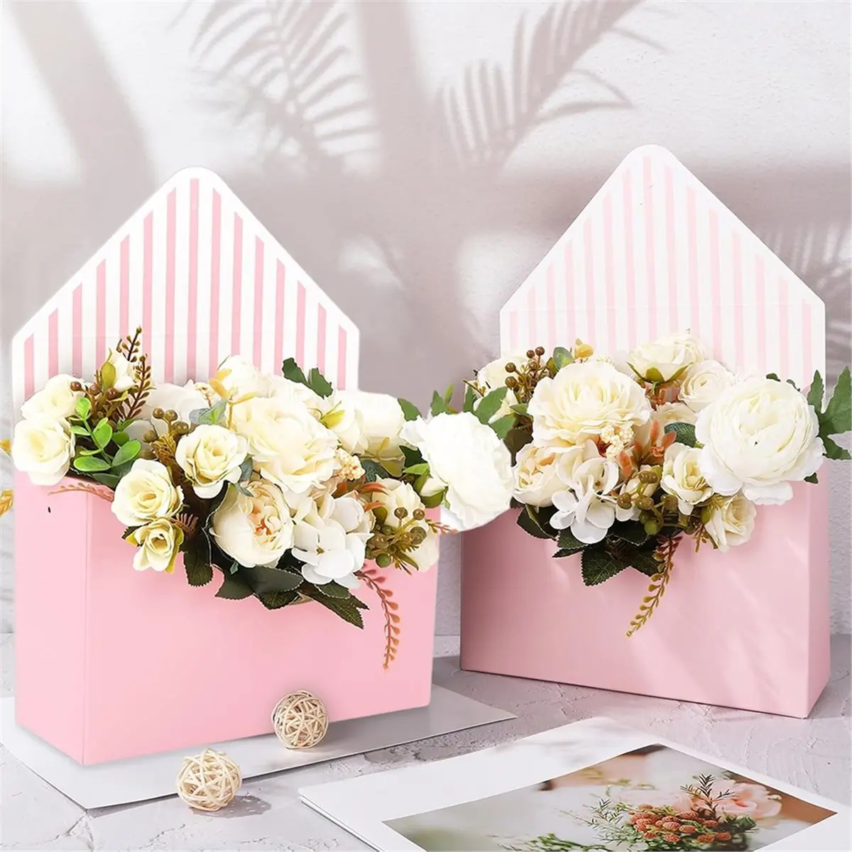 

Новая цветочная коробка-конверт на День святого Валентина 2026 года, пустая бумажная коробка для упаковки букетов, для Дня матери, свадебных торжеств, 4 шт.