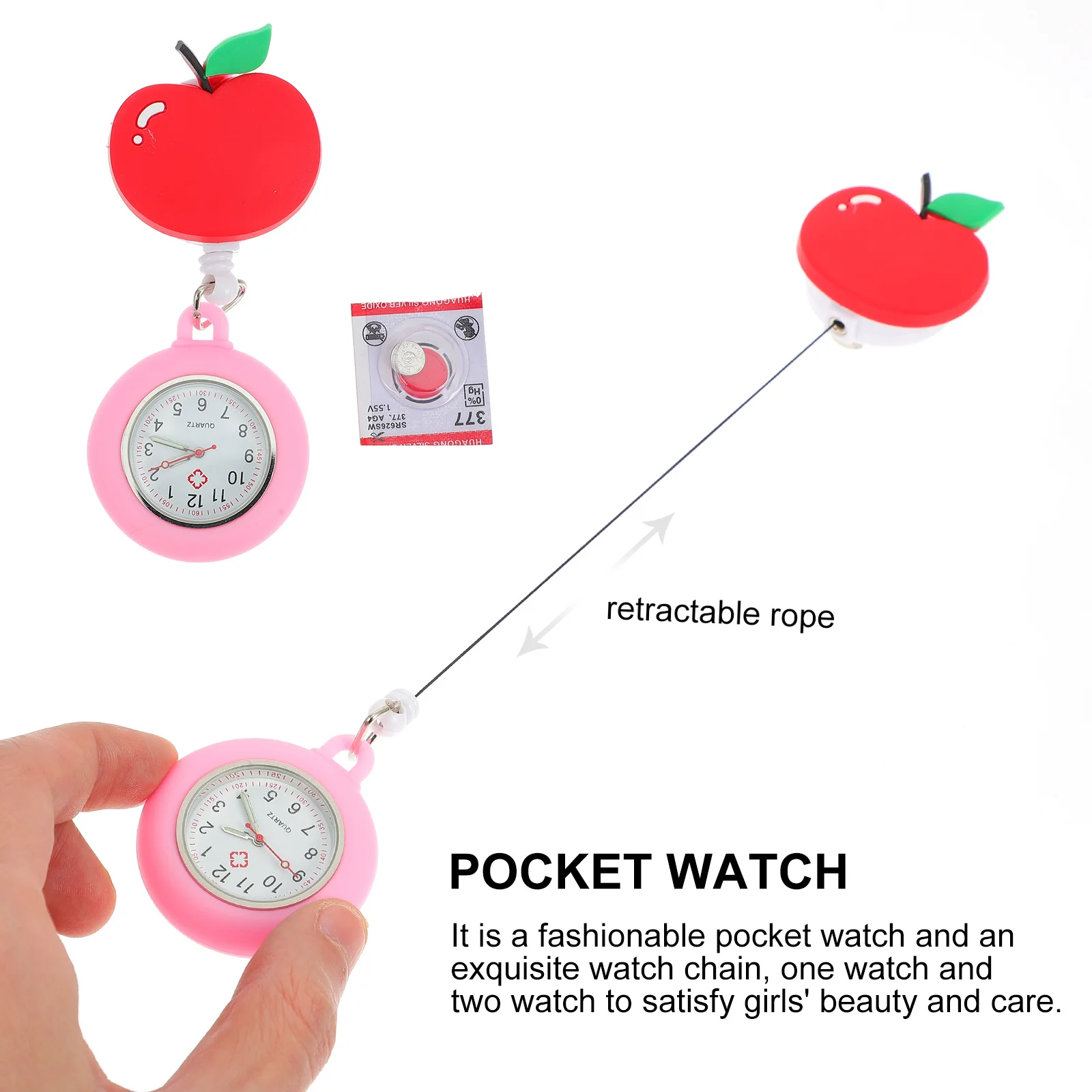 Jam Tangan Medis Kartun yang Dapat Diulur, Bercahaya, Jam Saku Perawat dari Silikon dengan Kaca, Tahan Lama, Hadiah Lucu untuk Perawat