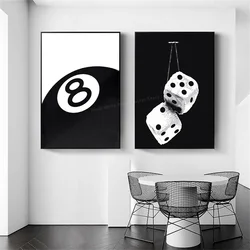 Black And White No Ball Art Poster Billiards Club Theme Wall Art Canvas Painting Prints for Living Room Corridor Home Decor