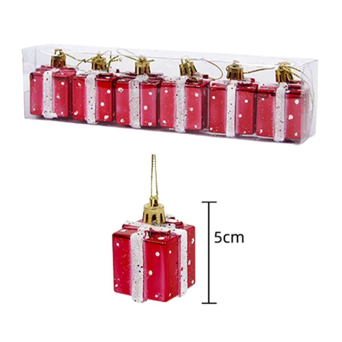 ONCE Accessori pendenti per decorazioni per albero di Natale rosso Ciondolo per decorazioni per finestre di Capodanno per matrimoni, pigna lunga