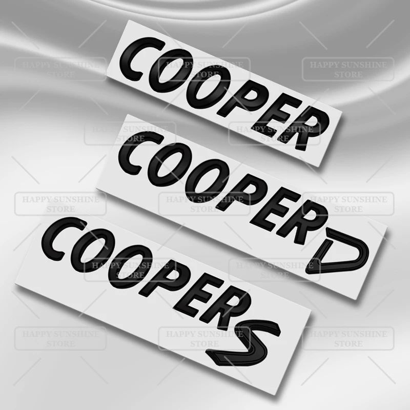 3D Metal Cooper S D Rear Tailgate Boot Badge Car Sticker Trunk Body For MINI T36 JCW Black Letters Emblem Decoration Accessory