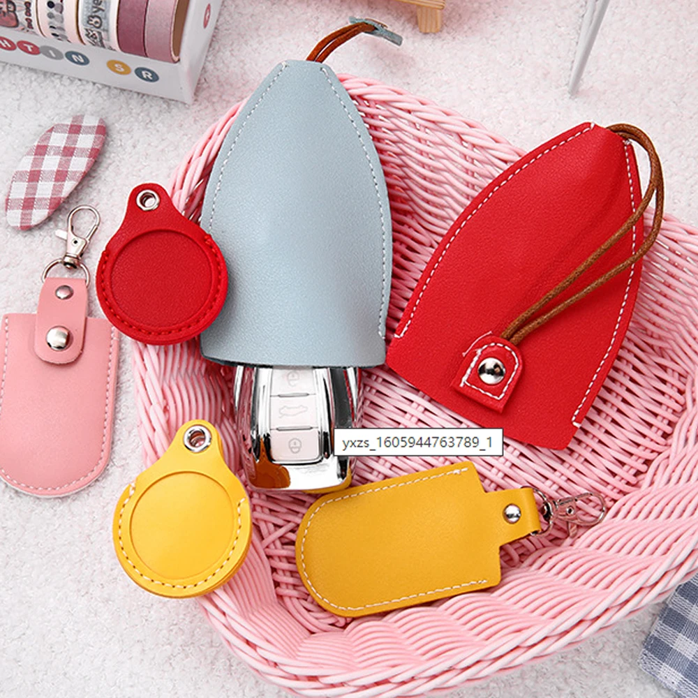 Cute Pull Out Key Bag Unisex Keychain Pouch Mini Universal Car Key Holder Case PU Leather Protective Key Wallets Housekeepers