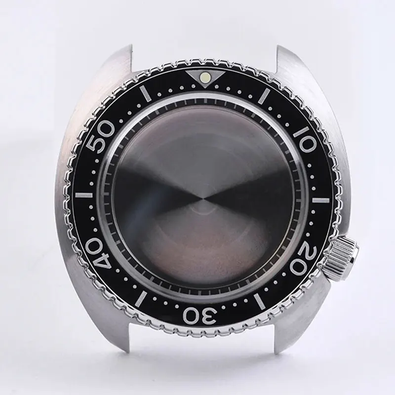 

Watch Parts Solid 45mm Stainless Steel Turtle Diver Watch Case Ceramic Bezel Sapphire Suitable For NH35/36 Movement 20Bar