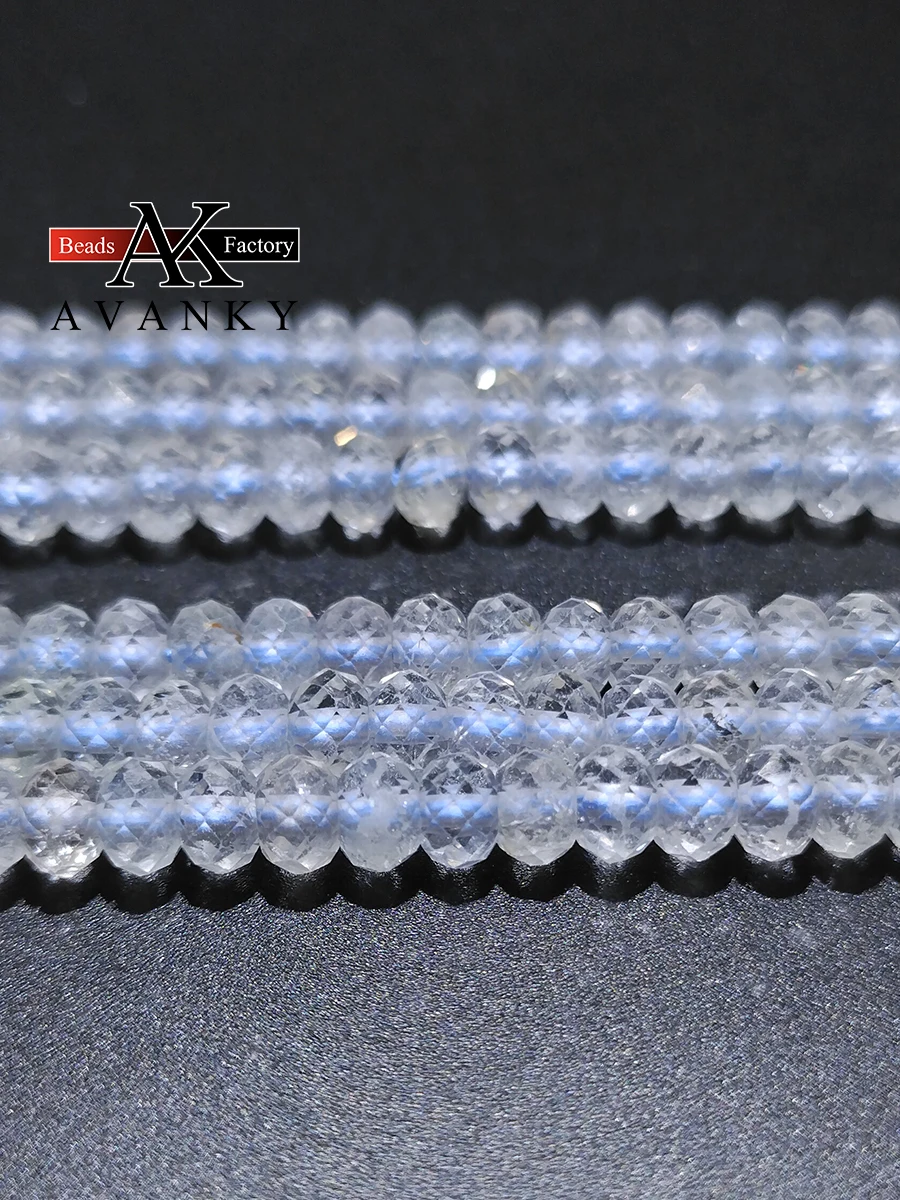 3A الطبيعية مدور الحجار الكريمة الأزرق توباز الخرز فاصل فضفاض لصنع المجوهرات عقد دي اي واي سوار 15''4x6mm بالجملة #5