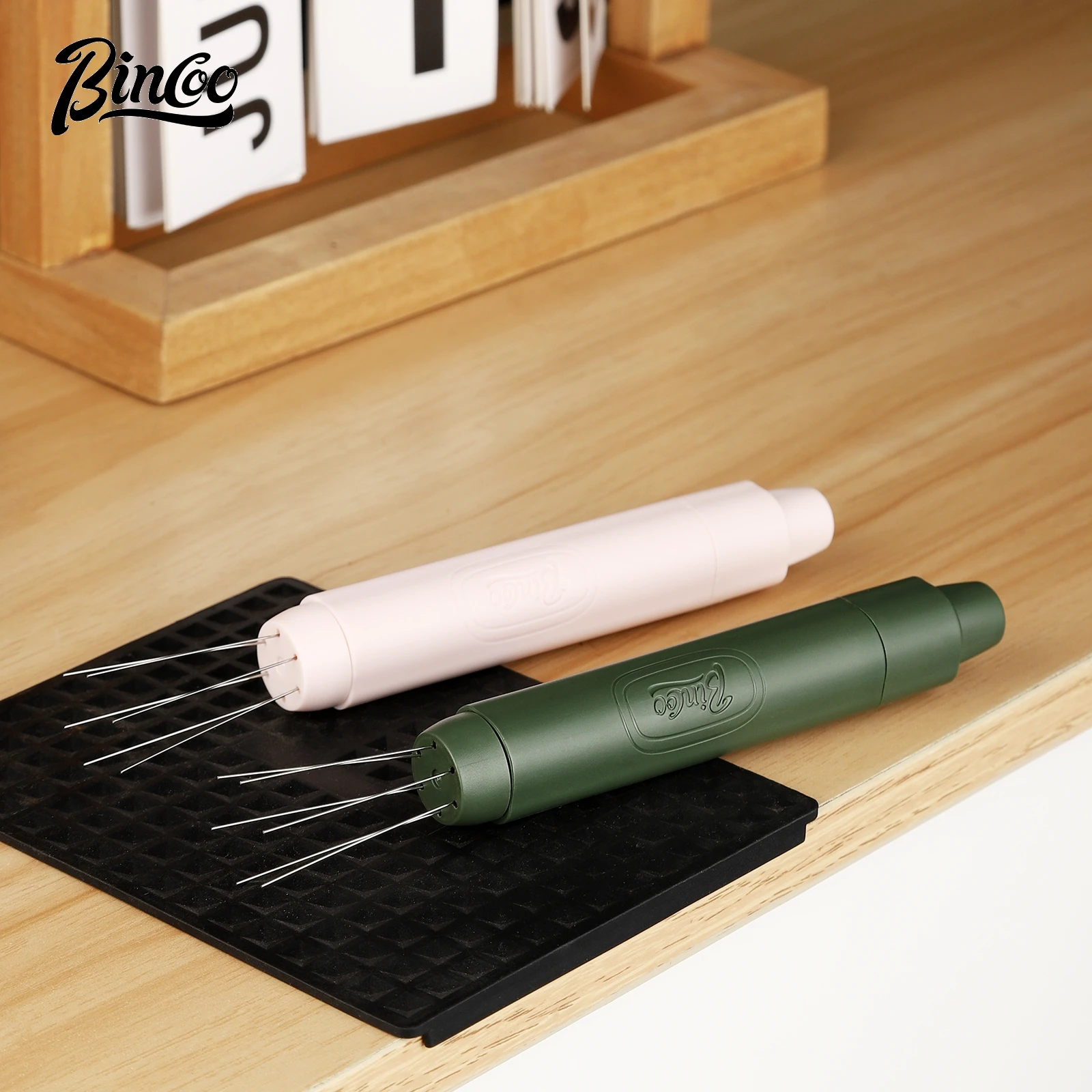 Bincoo Telescopic Magnetic Coffee WDT Tool, Stainless Steel Needle, Anti-Clumping Stirrer, Black Professional