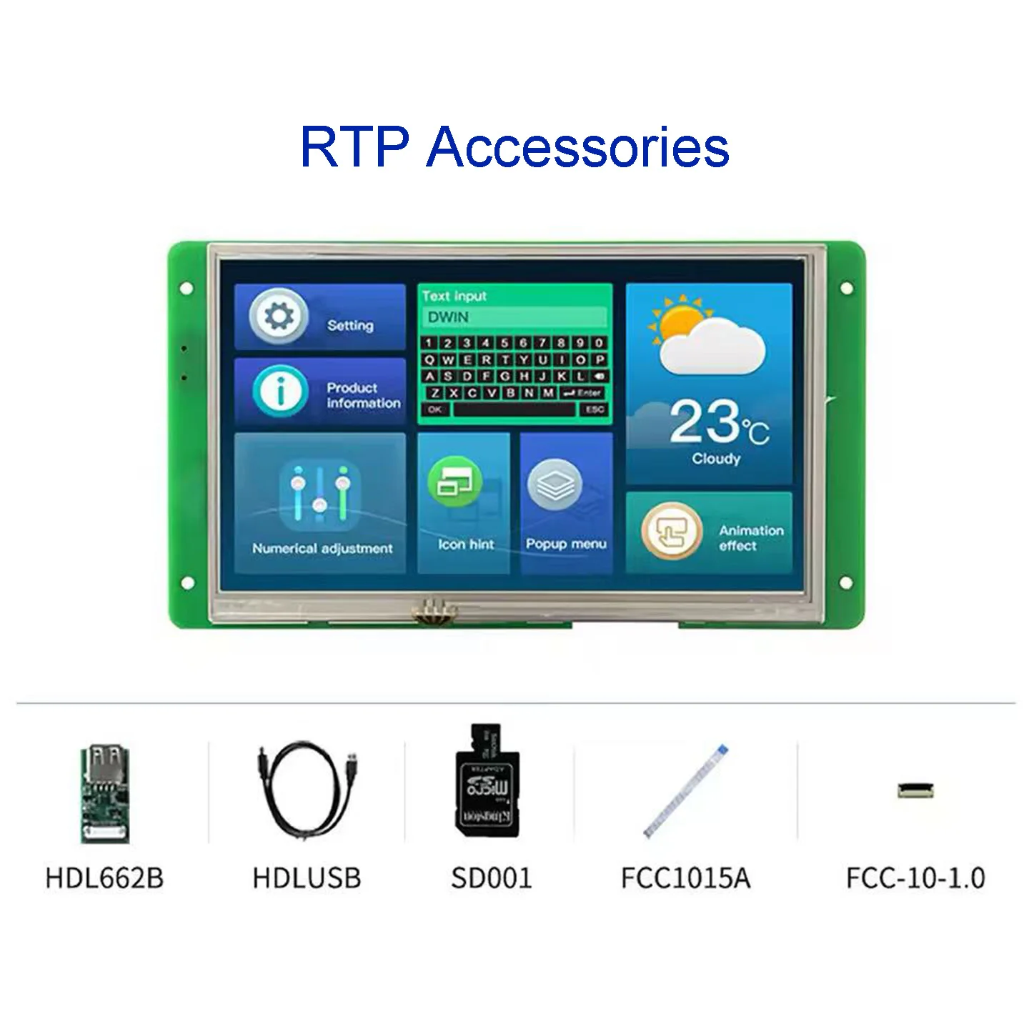 yuxian DMG80480C070_04WTC DMG80480C070-04WN WTR 7 Zoll TFT 800*480 LCD Display RS232 TTL HMI Kommerziellen Touch Panel Bildschirm Smart UART 7