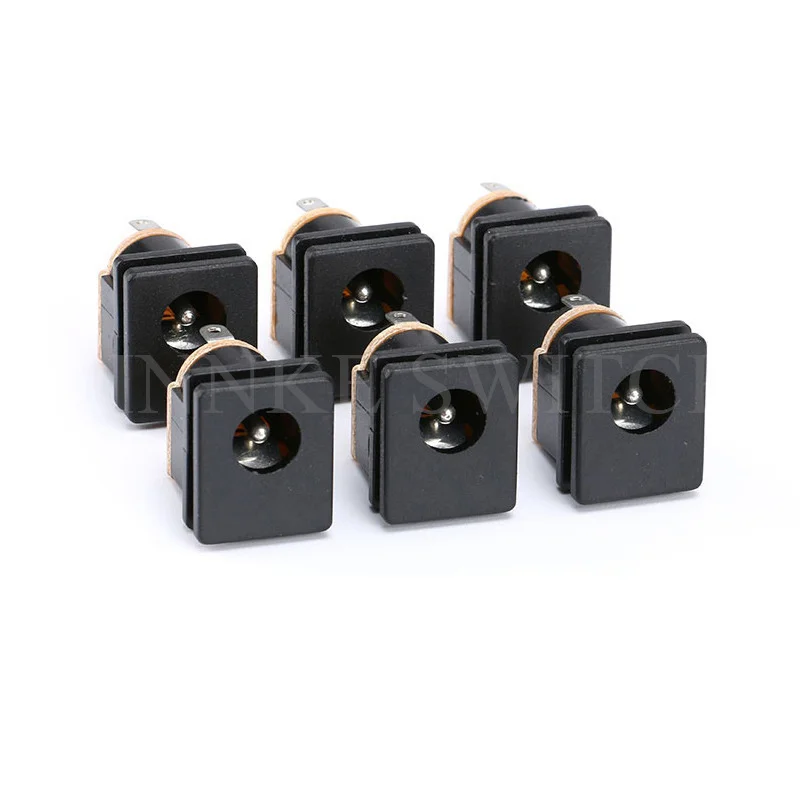 5 Pcs DC Power Socket DC-015 Jack 5.5-2.1 MM / 5.5-2.5 mm Square Panel Mounting 5.5X2.1mm / 5.5x2.5mm