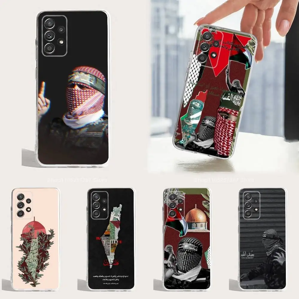 

A-Abu O-Obaida Flag Phone Case For Samsung A30,71,51,S9,10,20,Ultra,FE,Lite, S22,23,21,PIus,Transparent, Silicone Case