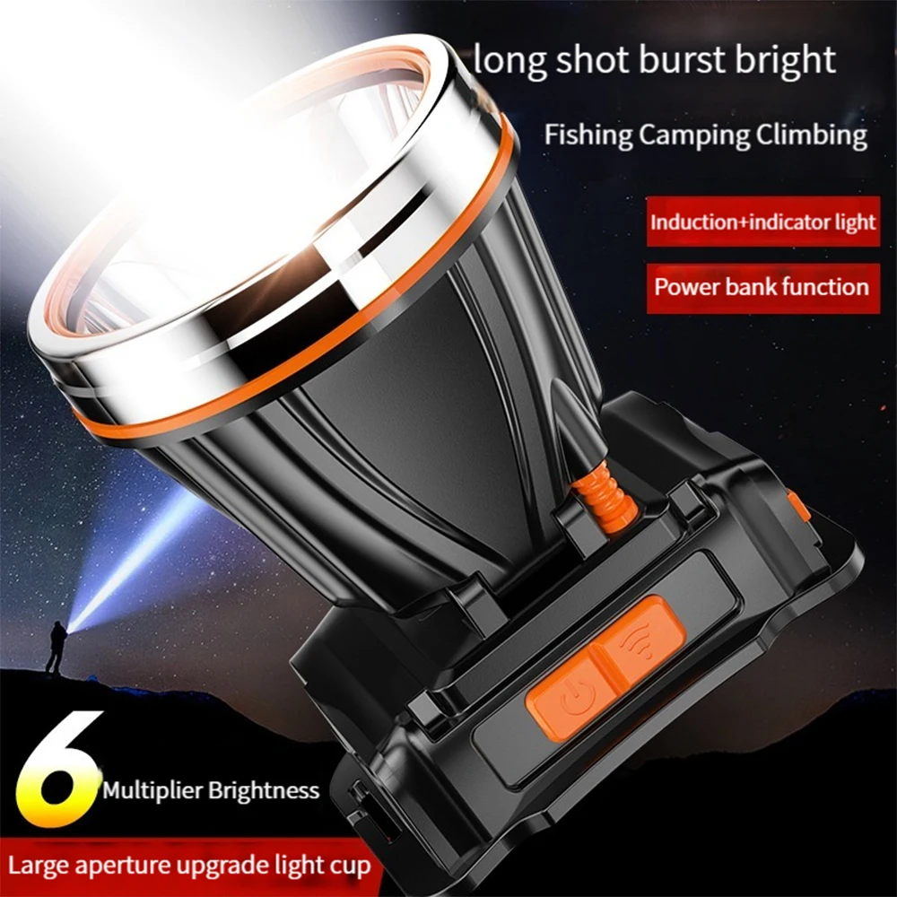 Bright Light Night Fishing Long-Distance Shooting Rechargeable Outdoor Camping Mining Lamp Lithium Battery Led Headlamps