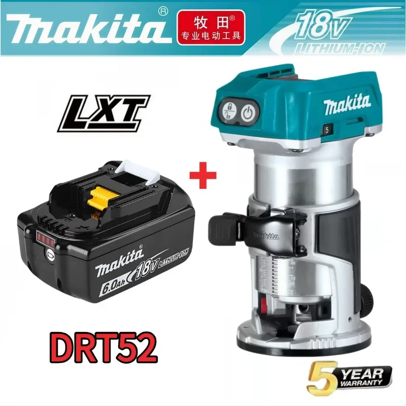 Nouvelle perceuse compacte sans fil Makita DRT52 pour le travail de précision multi-tâches, le fraisage des bords et des rainures, 18V LXT