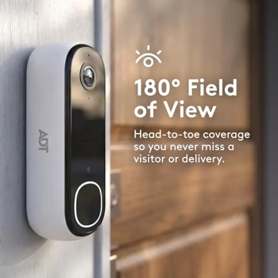 Doorbell Camera Kit for home security: 2K HD smart video doorbell with 180 view, wireless design, night vision, weather-resista