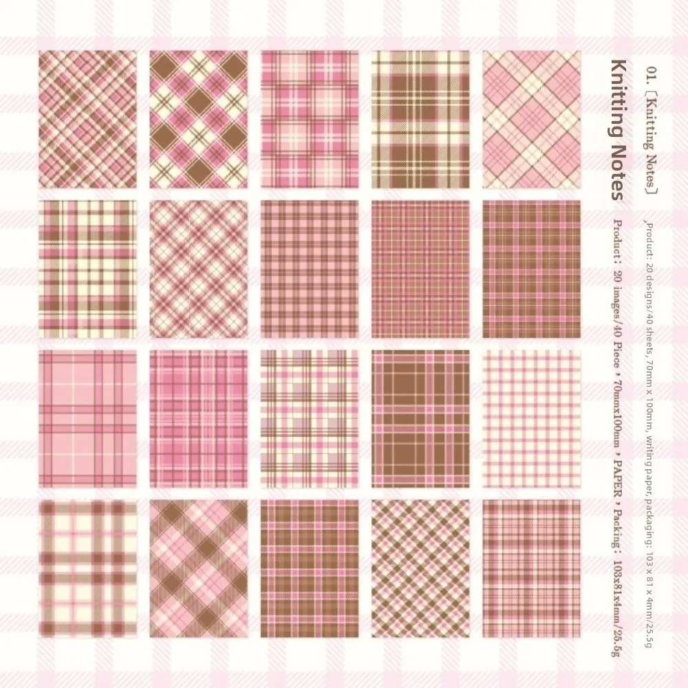 Plaid Series Scrapbook Material Paper DIY Collage Materials Journaling Material Paper Aesthetic Pastel Vintage Base Paper