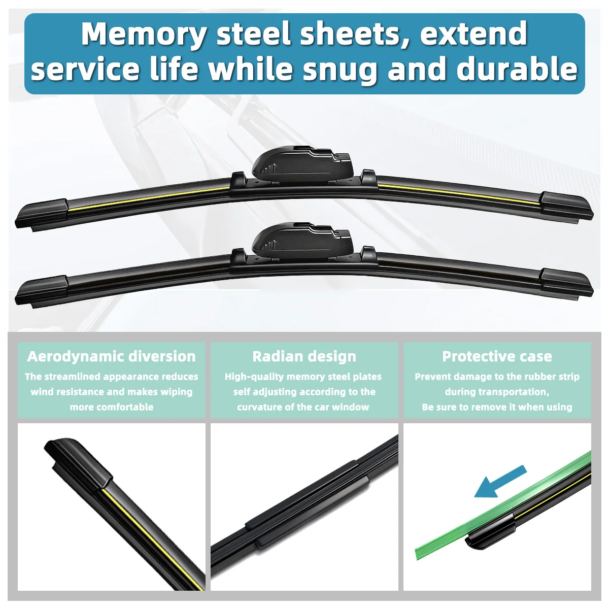 Lanke Wiper Fit For Hyundai Equus (2009-2016) Natural Rubber Strip Boneless Silent Car Windshields Front Wiper Blade Auto Parts