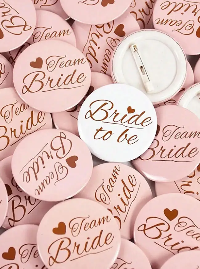 12pcs Bridal Team's Bridal Badges, Wedding Decorations, Bachelorette Party, Bridesmaid Gifts, Bachelorette Party Supplies