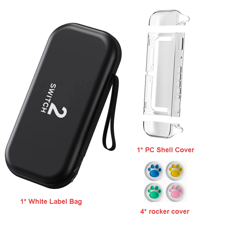 Opbergtas W-beschermer voor Nintnedo Switch 2, draagbare harde draagtas, schokbestendig PU voor Switch 2-gameconsole-accessoires