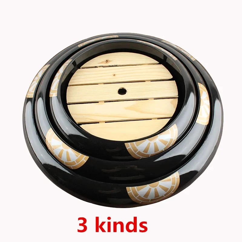 Japanese Sushi Bucket, Golden Gold, Black Flower, Sashimi, Raw Fish, Seafood, Salmon, Cuisine, Fruit Dish, Food, Round Tray, Ric