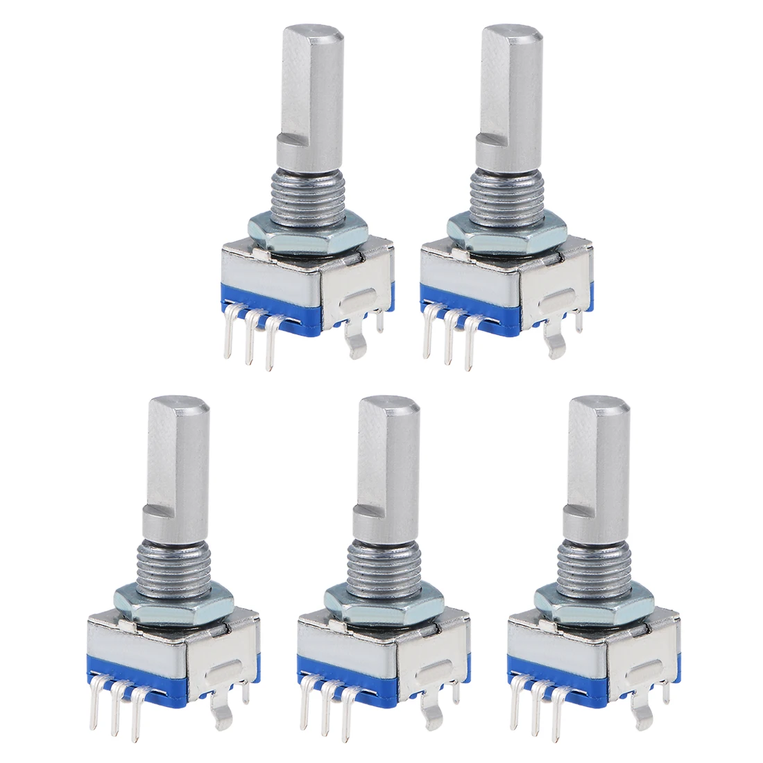 5pcs 360 Degree Rotary Encoder Code Switch Digital Potentiometer EC11 5 Pins 20mm D-Shaft