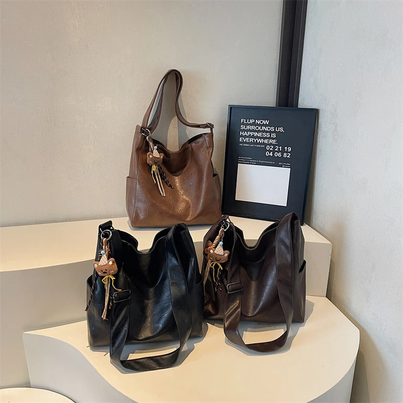 

Ремешок 2026, популярные модные удобные сумки на плечо из искусственной кожи в стиле ретро, универсальные популярные сумки через плечо для женщин, регулируемое плечо