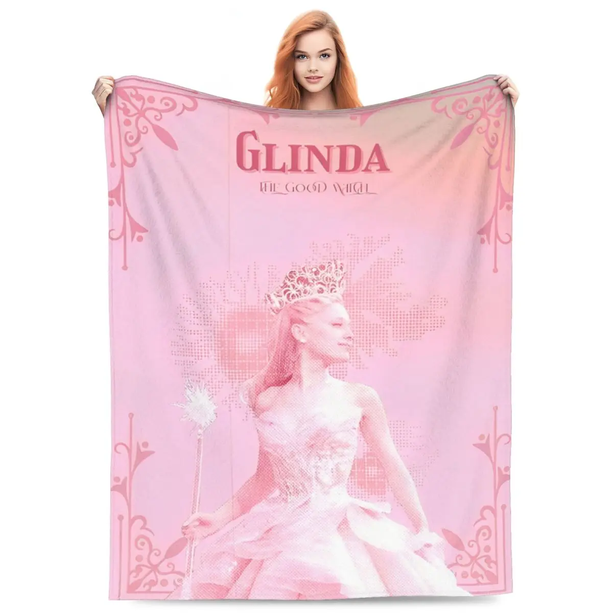 Glinda The Good Wicked Knitted Blankets Fantasy Musical Fuzzy Throw Blankets Bed Sofa Portable Ultra-Soft Warm Bedspreads