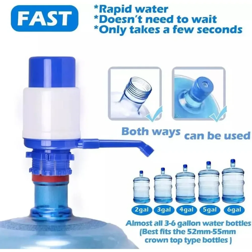 Home Outdoor Camping Bottled Water Dispenser Manual Pressure Pump Outdoor Drinking Water Filter Home Office Kitchen
