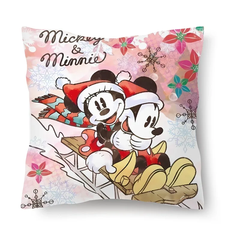 Mickey Mouse Disney Christmas Cushion Cover Xmas Decorations for Home Decor Merry Ornament Pillowcase Natal New Year 2025 Gifts