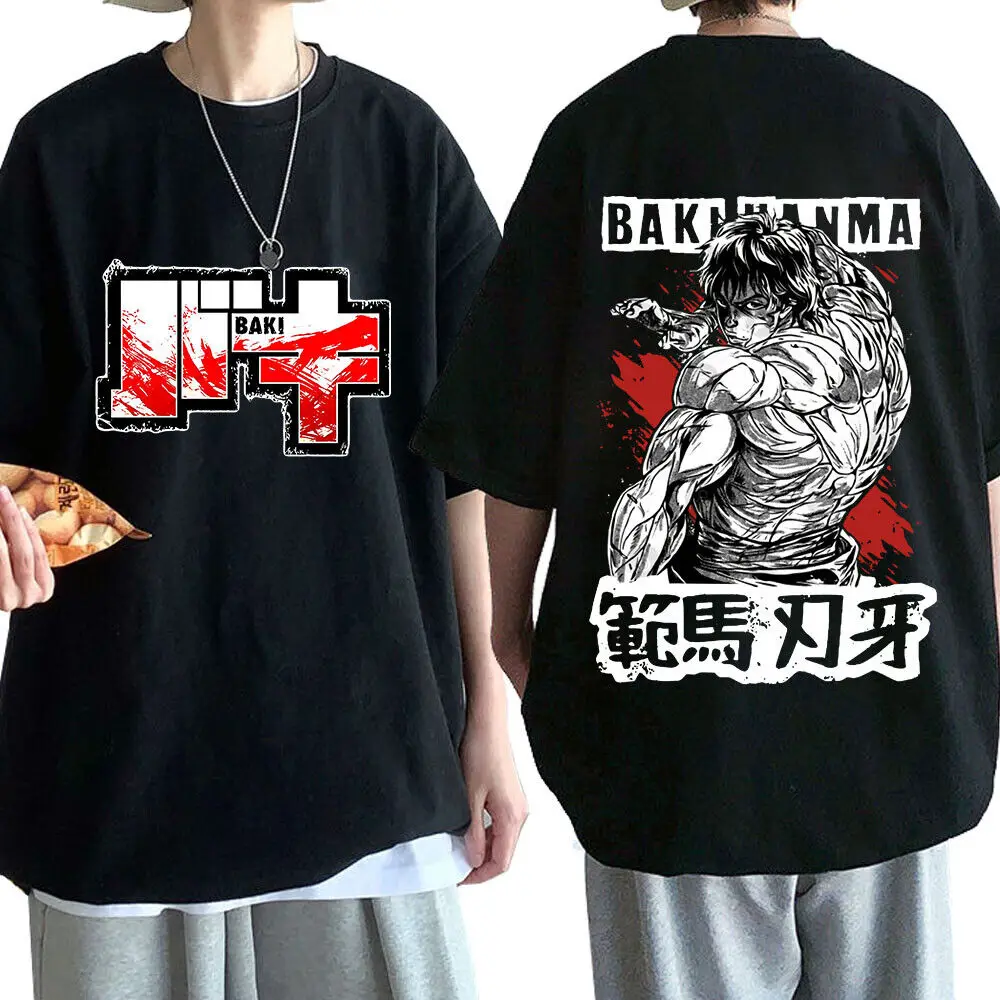 

Baki Hanma COTTON T-shirts Anime Unisex Men Women Gifts Print Casual Tees Summer