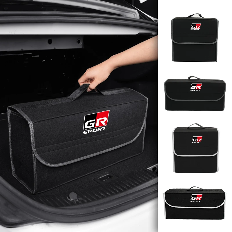 Organizador de Porta-Malas de Carro em Feltro, Bolsa de Armazenamento de Ferramentas, Caixa de Acessórios para Toyota Crown GR Corolla YARIS L Auris C-HR Hilux Vios Rav