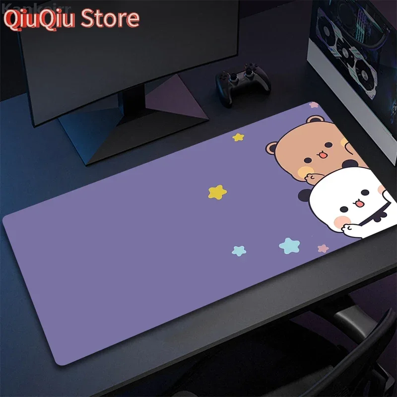 Supersüße Bären-Cartoon Schreibtischunterlage Büro Computer Schreibtischmatte Tastatur Große Mausunterlage Laptop Kissen Rutschfest für PC Kawaii Schreibtischauflage