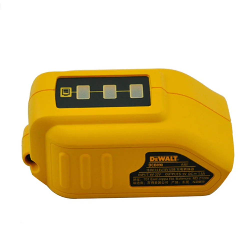 DEWALT DCB090 USB Power Source Adapter Batteries Charging Converter Charges USB Compatible Devices 12V/20V MAX USB Power Source