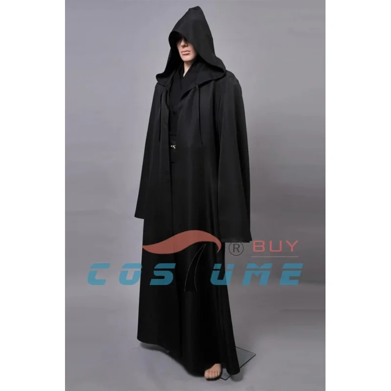 Movie Jedi Costume Anakin Skywalker Cosplay Costume Halloween Outfit Black Cloak For Adult Men Outfit