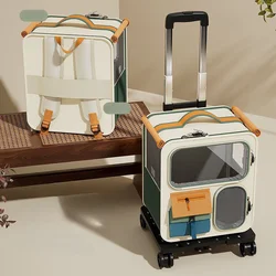 Oxford Cloth Pet Backpack with Zipper, Portable Large Capacity Dog & Cat Travel Carrier Bag with Ventilated Design