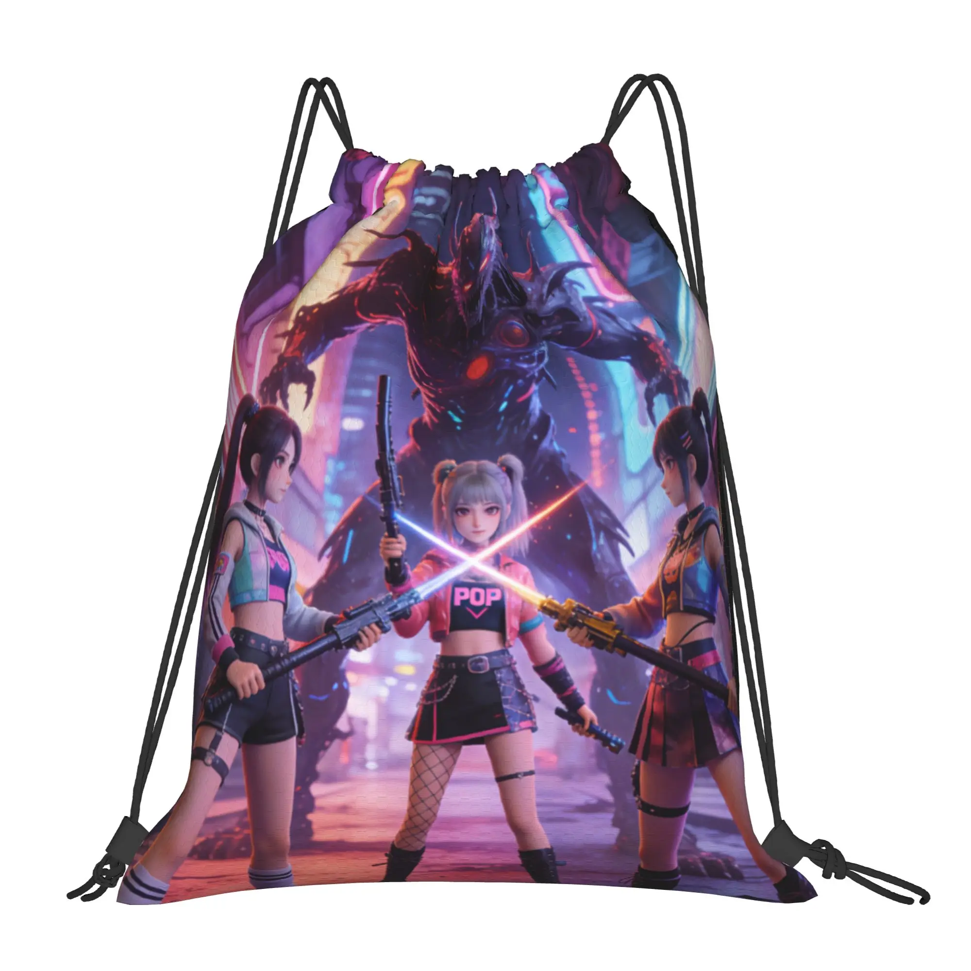 K POP 10  Portable Sports Drawstring Backpack Riding Backpack Gym Shoes Drawstring Bags