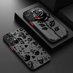 Cudowna czerwona czaszka Horror matowa półprzezroczysta dla Samsung Galaxy S24 S23 S22 S21 S20 FE S10 S9 S8 Plus Ultra Pro 5G Funda