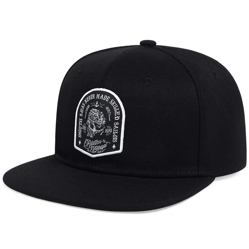 Unisex Skeleton Head Ship Anchor Embroidery Hip-hop Hats Fashion Outdoor Adjustable Casual Baseball Caps Sunscreen Hat