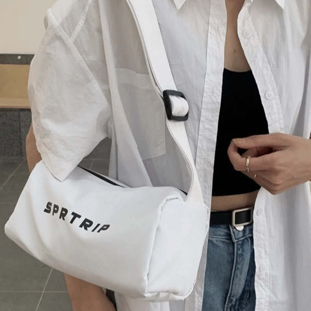 

Casual Oxford Cloth Square Bag Adjustable Strap Letter Printed Sports Messenger Bag Japanese Style Large Capacity