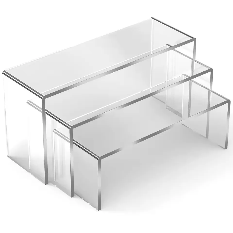 3/6/9/12 Stück Klarer Acryl-Ausstellungsständer Kosmetiktasche Schmuck Vitrine Getränkehalter für Zuhause Shop Statue Modell Keramik Display Riser