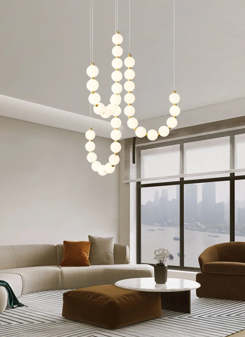 White Acrylic LED Chandelier Gold Aluminium