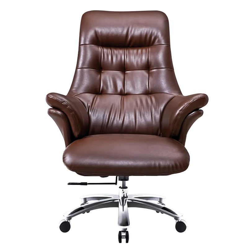 Cadeira giratória de couro para escritório, Boss Chair, Simples e confortável, Home Desk, cadeira do computador