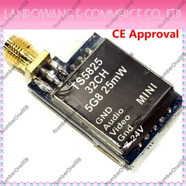 FPV drone picture transmission 5.8G 25mW low power mini transmitter, CE certified TS5825
