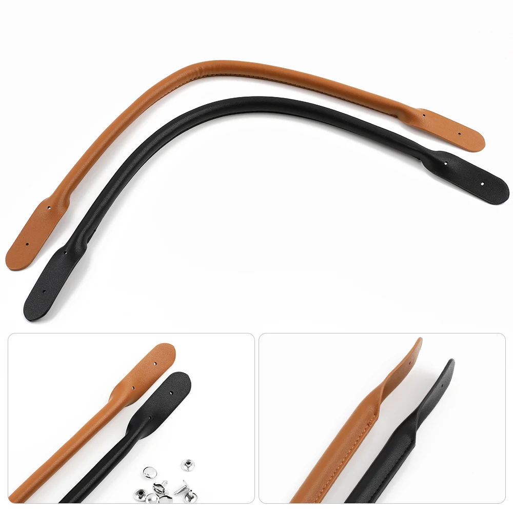 2pcs/lot Hand Strap Luggage Bags accessories Leather Handle DIY Women\'s Lady Handbag Length 40cm Black Brown