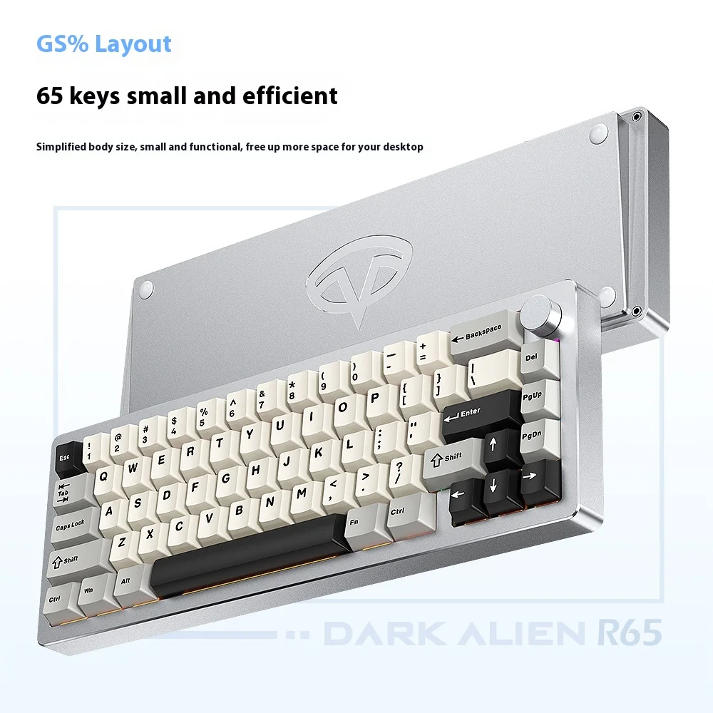 Dark Alien R65 Customization Mechanical Keyboard CNC Tri-Mode Customized Hot Swappable Rgb Mechanical Keyboard Birthday Gift