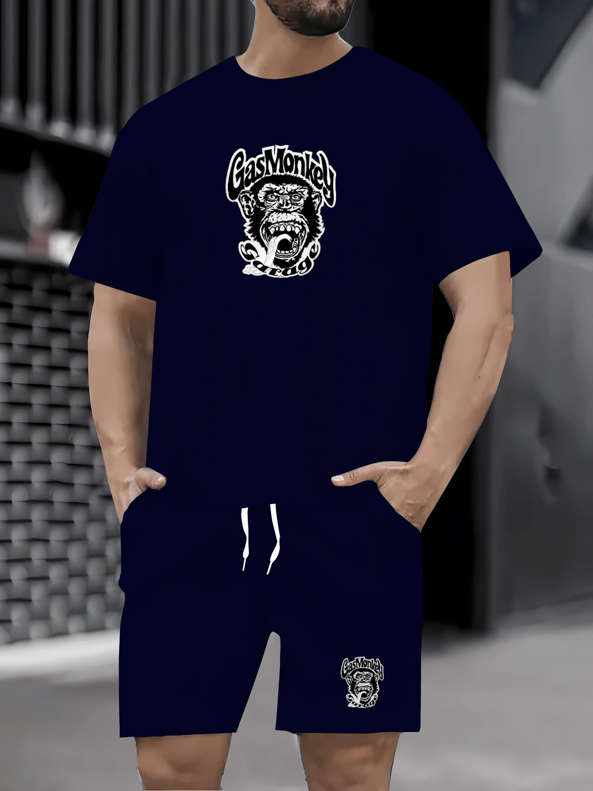 

2025 Summer Sports Set Men's Summer Fitness Short Sleeve Men's Quick Drying Clothes Running Leisure Sports Wear