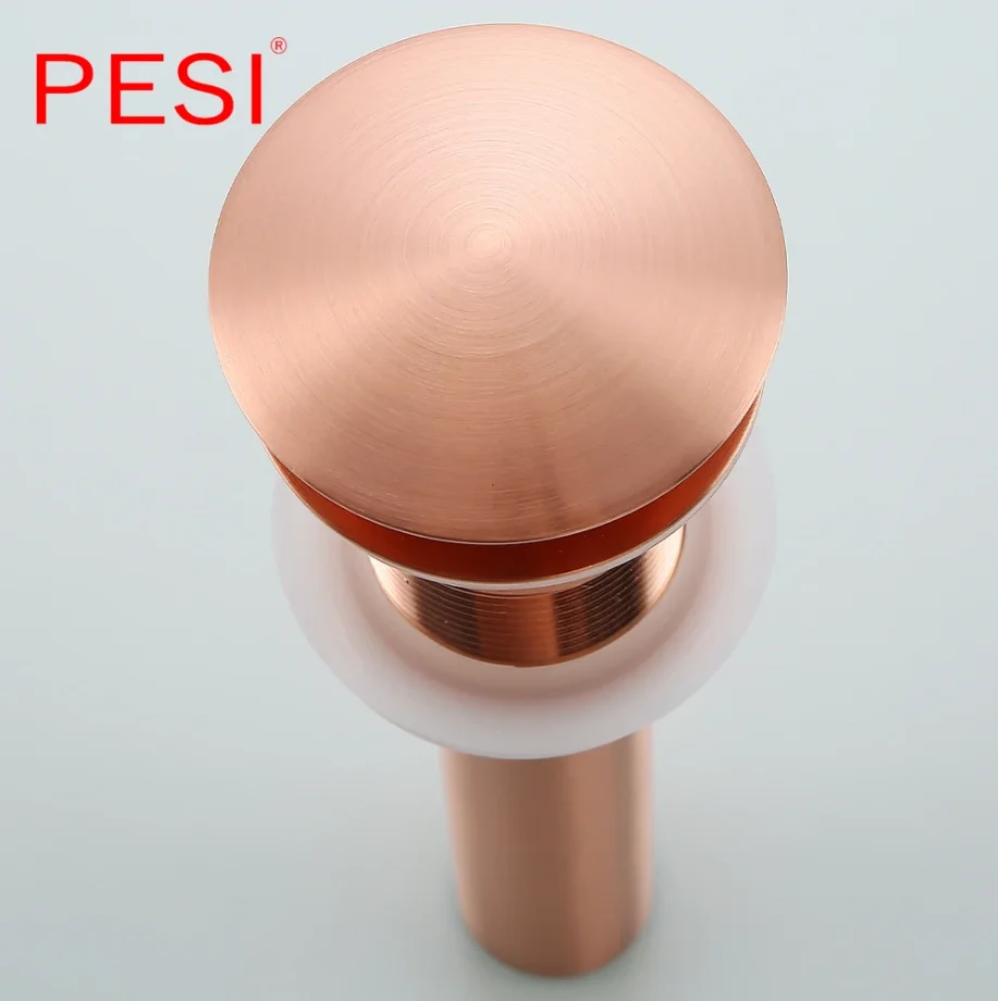 Basin Bottle Trap Brass Bathroom Sink Siphon Drains with Pop Up Drain Brushed Rose Gold P-TRAP Pipe Waste.