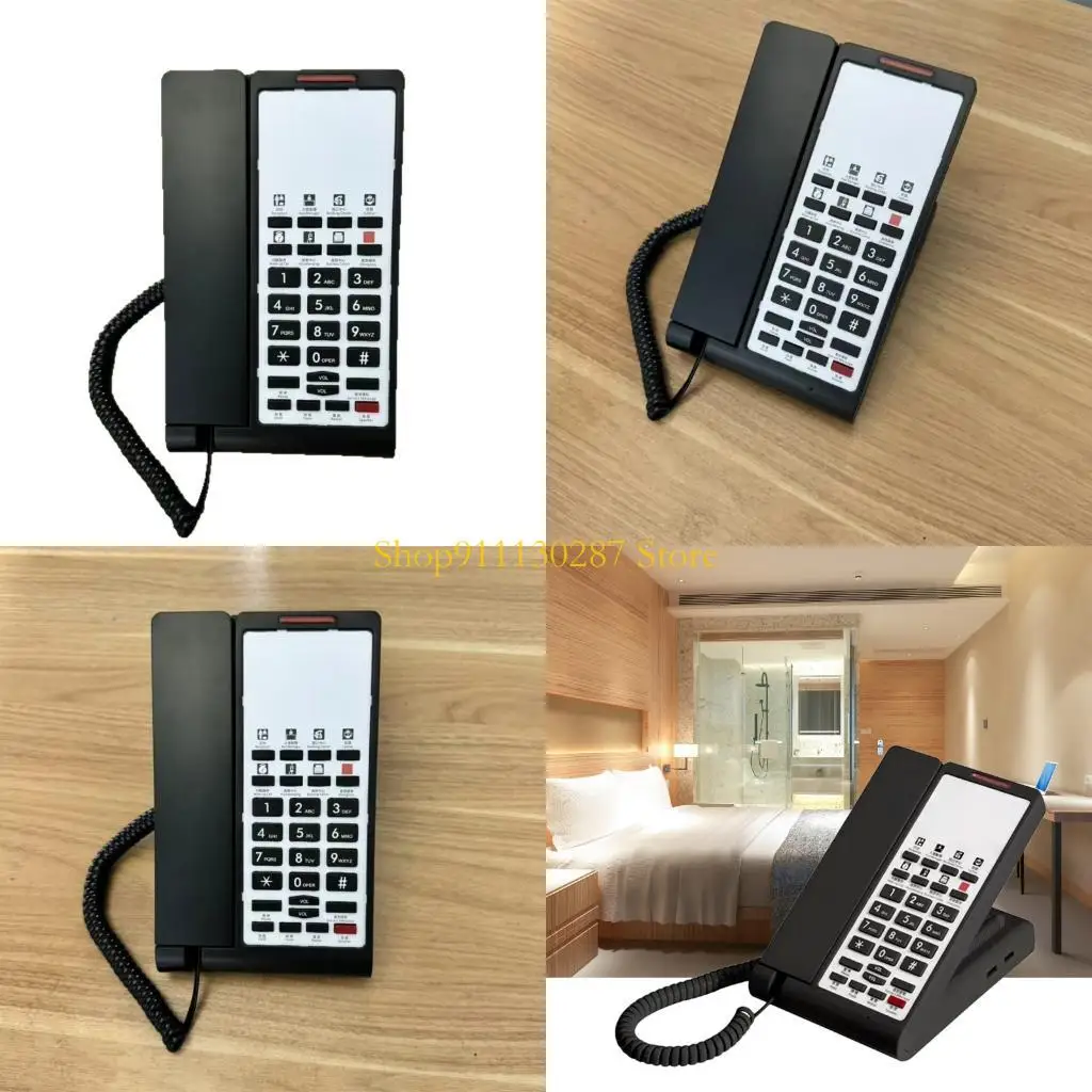 J1HC Corded Landline Phone Big Button Landline Phone Wall Mount Fixed Telephone